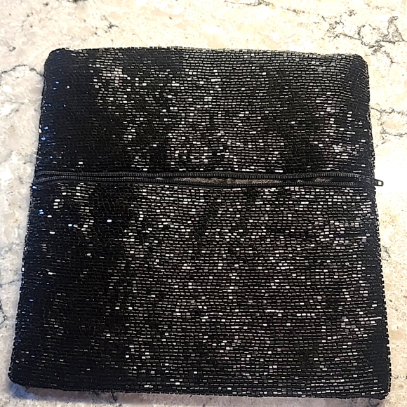 Vintage Black Beaded Clutch - Picture 5 of 10